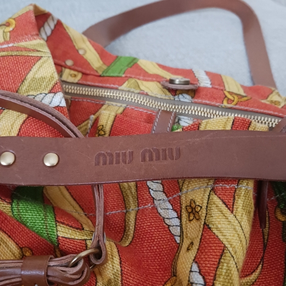 Miu Miu multi color printed canvas and leather shoulders bag - Picture 8 of 11